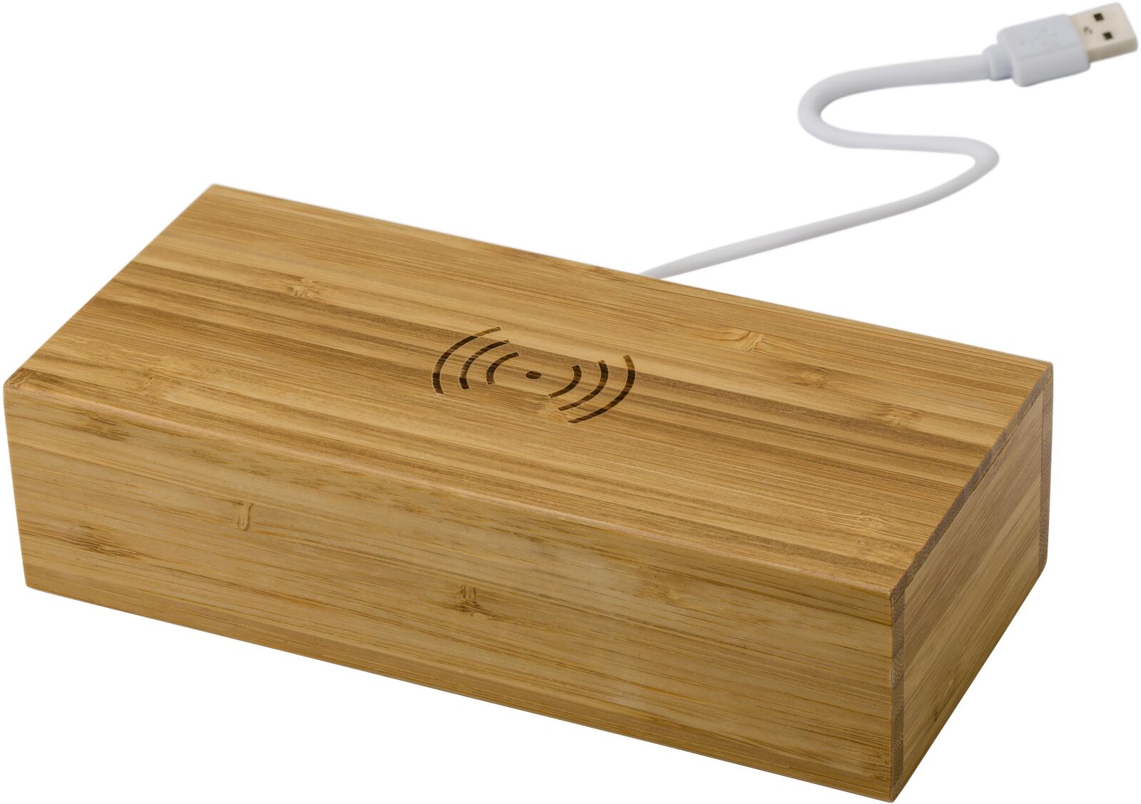 Caricabatterie wireless in bamboo con orologio Rosie