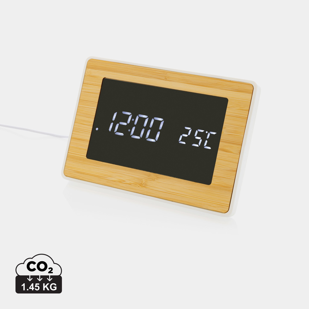 Orologio LED Utah in plastica RCS e bamb&ugrave; - P279.31