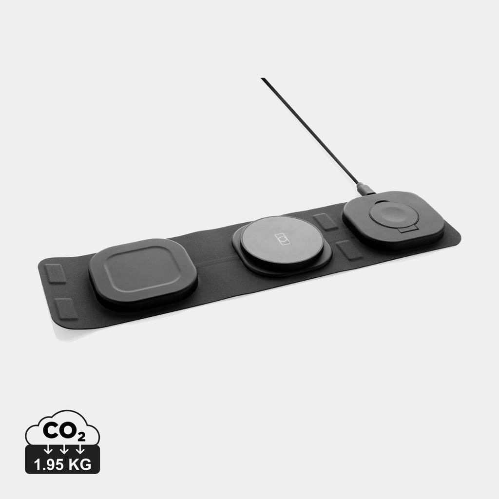 Caricatore wireless 15W 3 in 1 Swiss Peak in rPlastica - P308.53