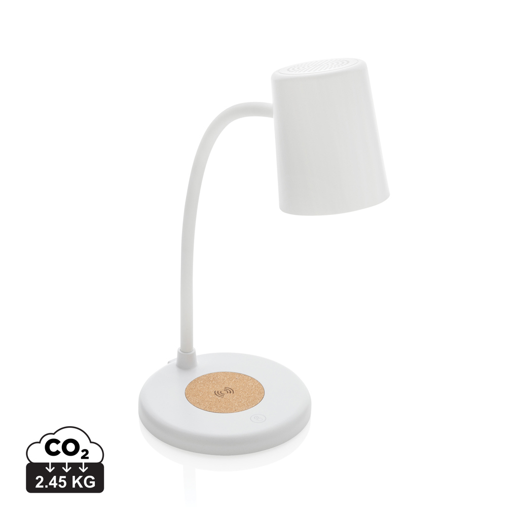Lampada Zanara con caricatore wireless 15W in plastica RCS - P514.03