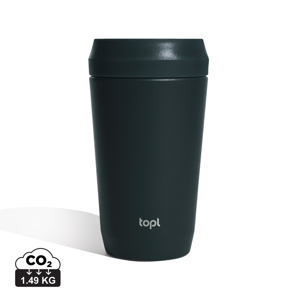 Bicchiere Topl in rAcciaio con tappo 360 brevettato 354ml - RBTGS12