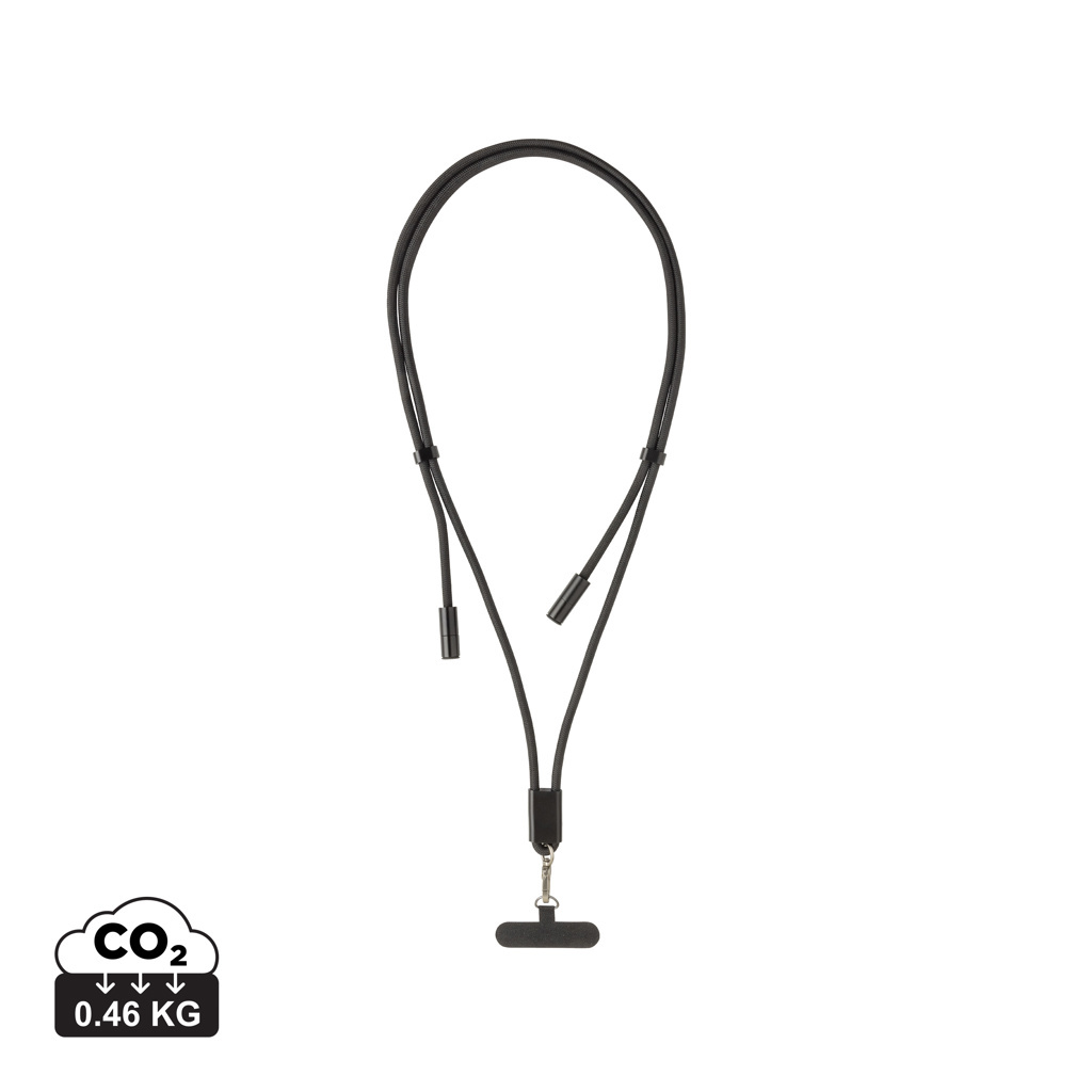Cavo lanyard 60W regolabile LoopAmp in rPET RCS 160cm - P302.53