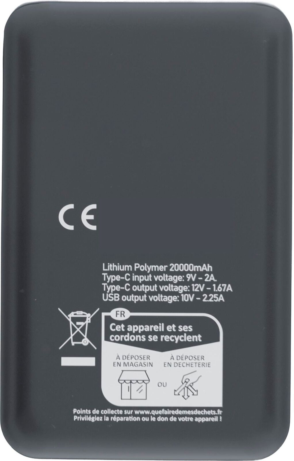 Powerbank in ABS riciclato Rayen
